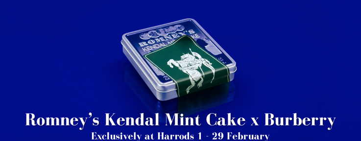 Romney's Kendal Mint Cake x Burberry Collaboration
