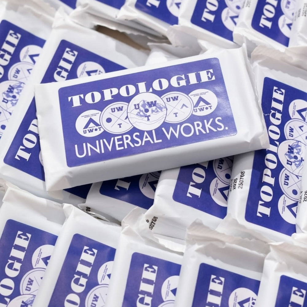 Bespoke Wrapped Kendal Mint Cake with labels by Topologie x Universal Works