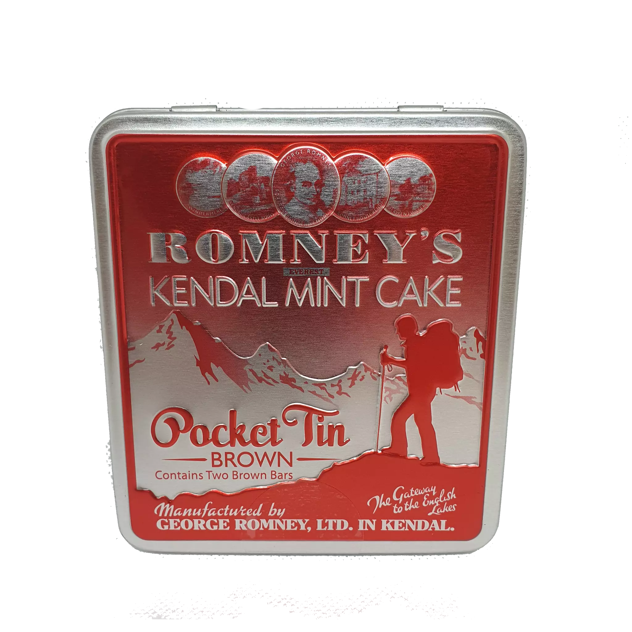170g Pocket Tin Brown Kendal Mint Cake & 10 refill bars
