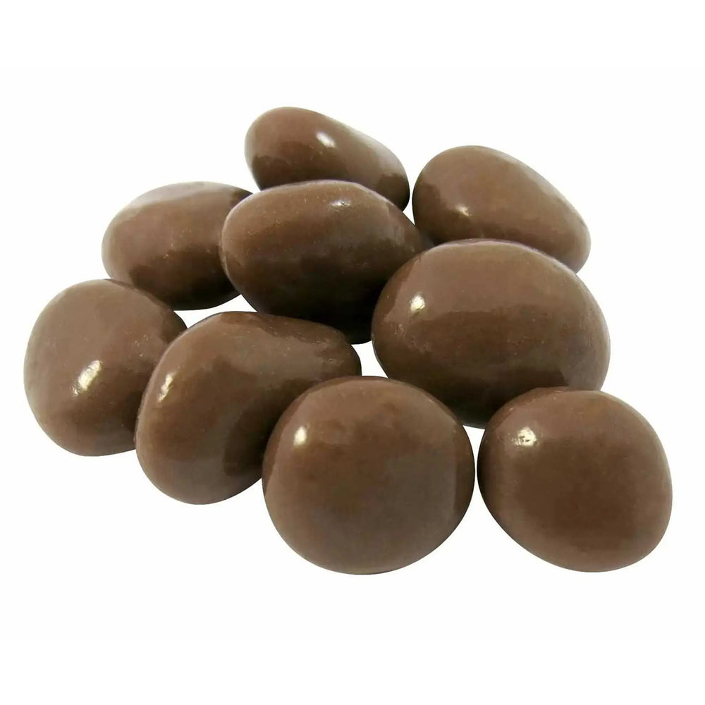 nine circular Milk chocolate raisins