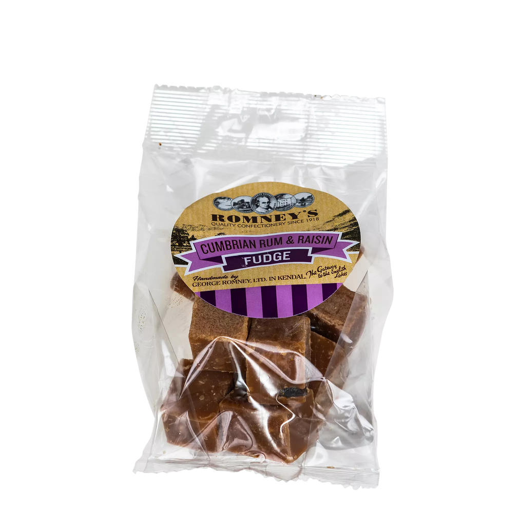 Hand Made Cumbrian Rum & Raisin Butter Fudge 150g Bag (3 pack) Kendal